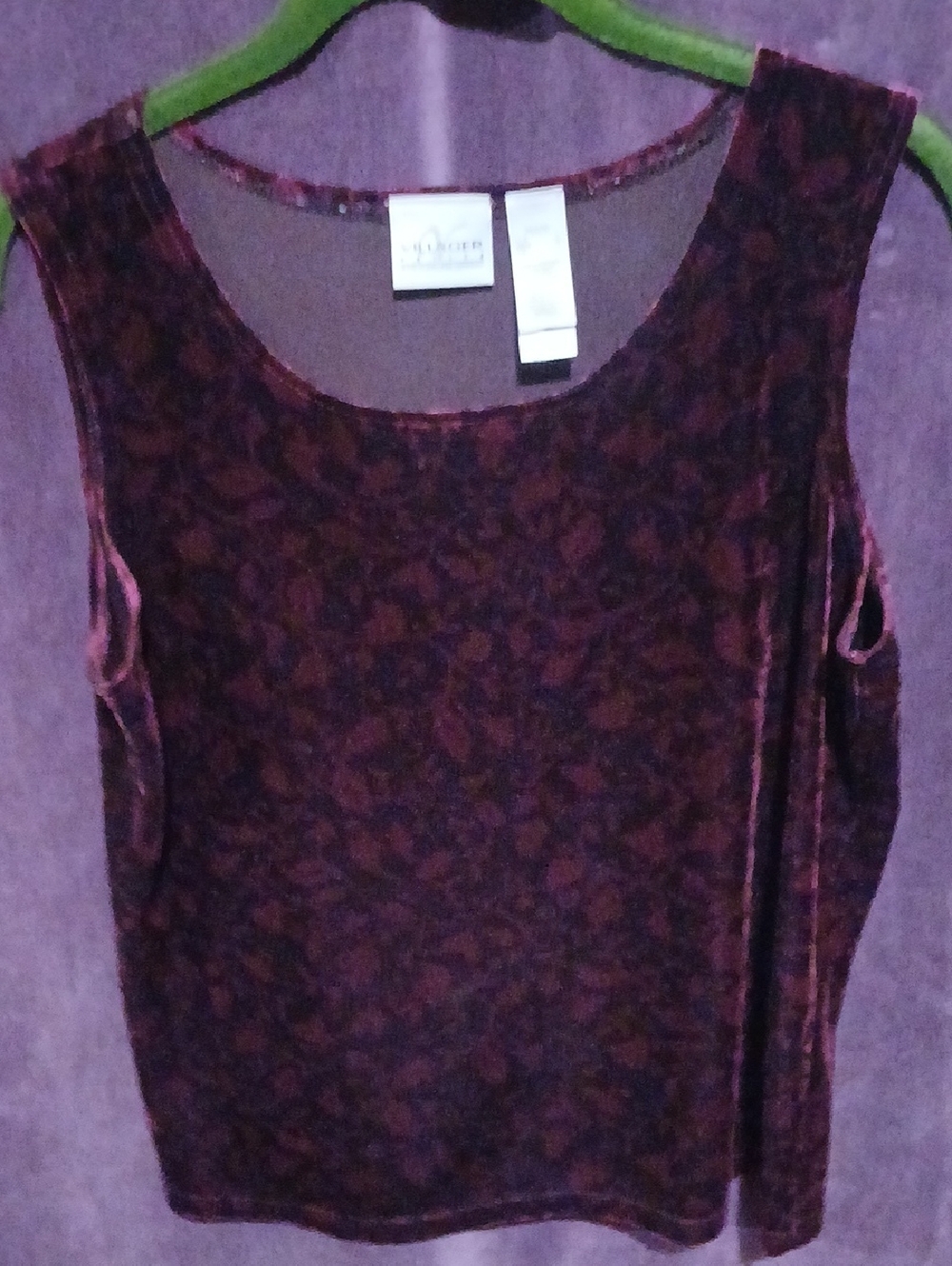 Liz Claiborne Plum Floral Scoop Neck Tank